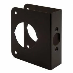 Promo 💯 Prime-Line 1-3/8 in. x 4-1/2 in. Thick Solid Brass Lock and Door Reinforcer, 2-1/8 in. Single Bore, 2-3/8 in. Backset ⭐