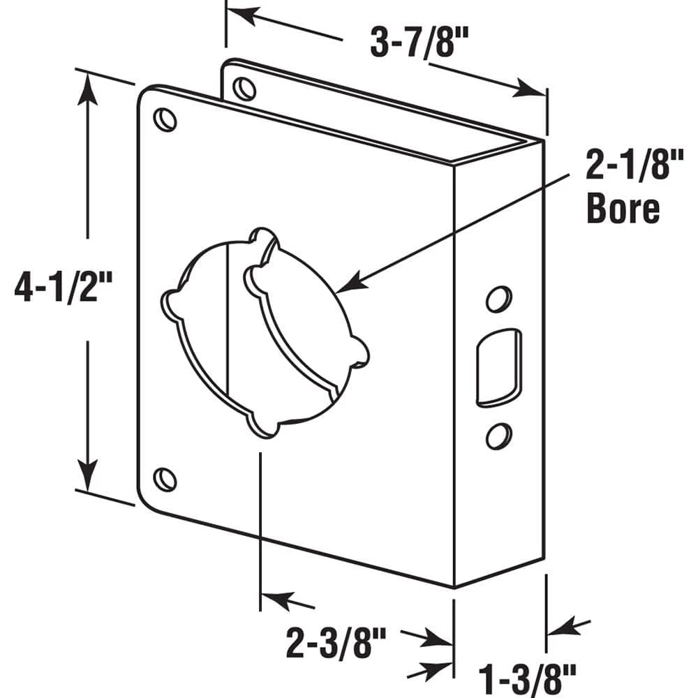 Promo 💯 Prime-Line 1-3/8 in. x 4-1/2 in. Thick Solid Brass Lock and Door Reinforcer, 2-1/8 in. Single Bore, 2-3/8 in. Backset ⭐ 4 Promo 💯 Prime-Line 1-3/8 in. x 4-1/2 in. Thick Solid Brass Lock and Door Reinforcer, 2-1/8 in. Single Bore, 2-3/8 in. Backset ⭐ - Image 2