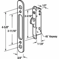 Discount 💯 Prime-Line Mortise Lock, 4-5/8 in., Steel, 45 Degree Keyway, Round Faceplate, Spring-Loaded 👍 -Hot Sale Prime-Line Shop metallics prime line door security plates e 2164 66 1000