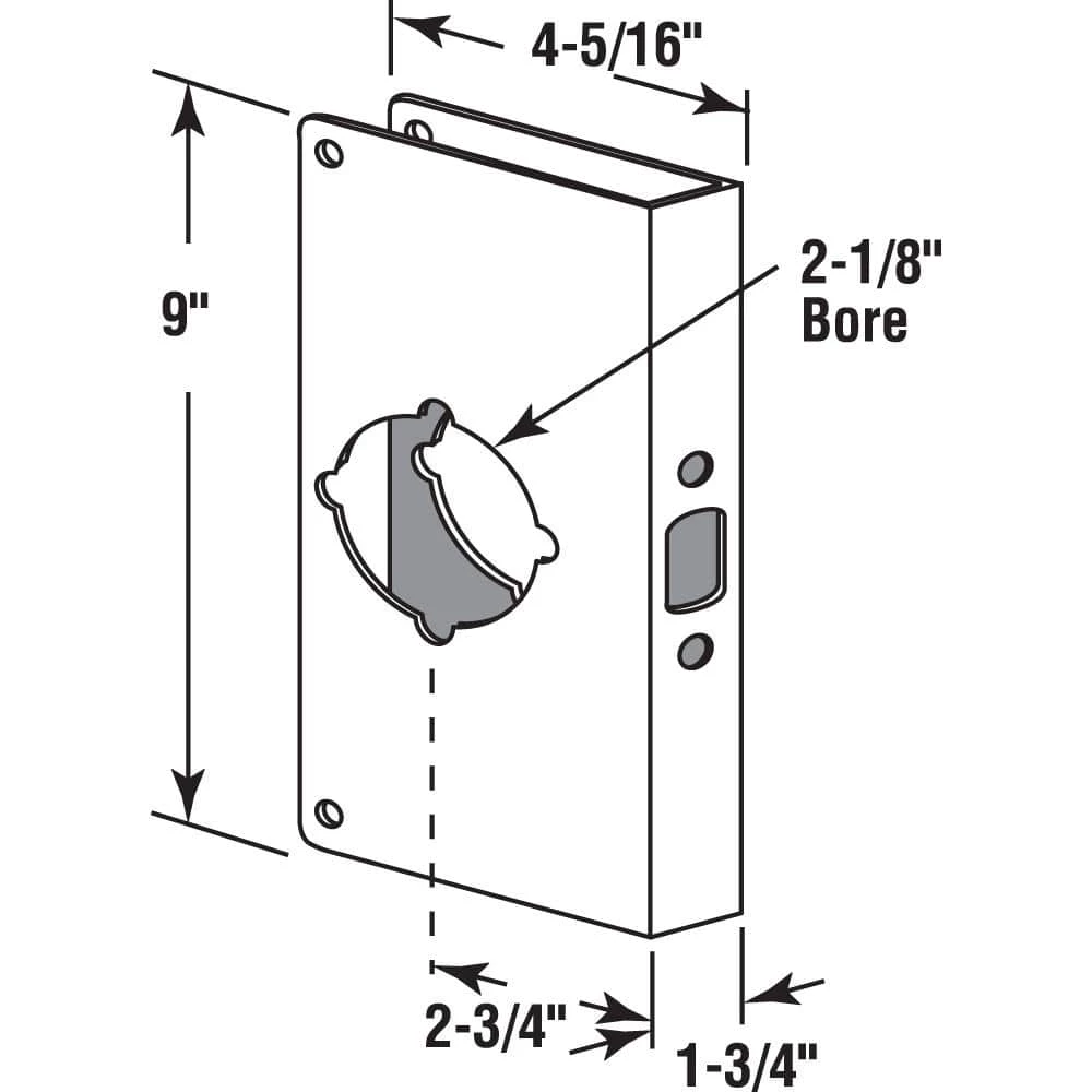Outlet ⌛ Prime-Line Defender Security Door Reinforcer, Fits 1-3/4 in. Thick Doors, 2-3/4 in. Backset 2-1/8 in. Bore, Brass, Non-Recessed 😀 4 Outlet ⌛ Prime-Line Defender Security Door Reinforcer, Fits 1-3/4 in. Thick Doors, 2-3/4 in. Backset 2-1/8 in. Bore, Brass, Non-Recessed 😀 - Image 2
