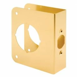 Flash Sale 😉 Prime-Line 1-3/8 in. x 4-1/2 in. Thick Solid Brass Lock and Door Reinforcer, 2-1/8 in. Single Bore, 2-3/8 in. Backset ⌛