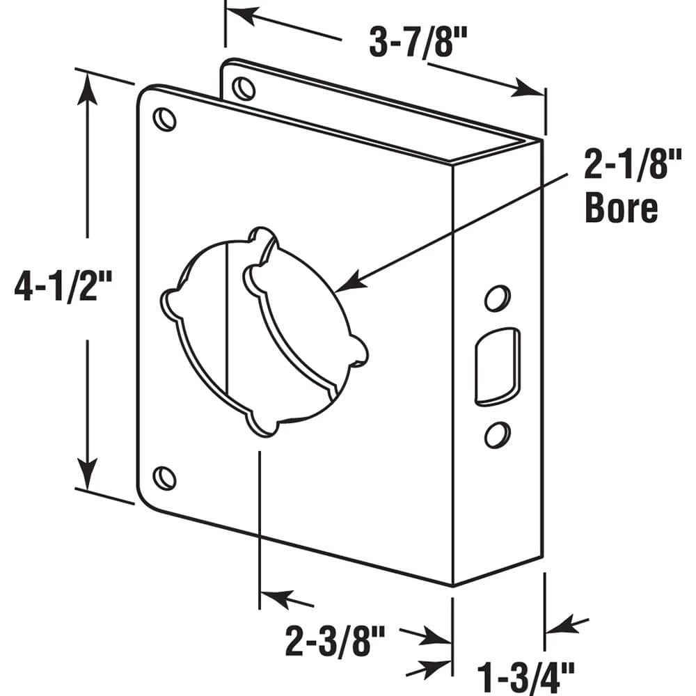 Best deal 🌟 Prime-Line 1-3/4 in. x 4-1/2 in. Thick Solid Brass Lock and Door Reinforcer, 2-1/8 in. Single Bore, 2-3/8 in. Backset 🎉 4 Best deal 🌟 Prime-Line 1-3/4 in. x 4-1/2 in. Thick Solid Brass Lock and Door Reinforcer, 2-1/8 in. Single Bore, 2-3/8 in. Backset 🎉 - Image 2