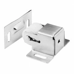 Best deal 🎉 Prime-Line Cabinet Door Roller Catch, Satin Nickel Steel Housing and Strike, spring-loaded 🧨
