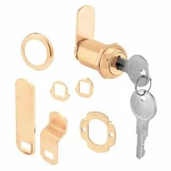 Outlet 😀 Prime-Line 13/16 in., Steel, Brass Plated, Keyed Drawer and Cabinet Cam Lock 👏