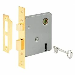 Best deal 🎁 Prime-Line Vintage Style Mortise Lock Assembly, 5-1/2 in. Face Plate, Brass Plated Steel 🔥