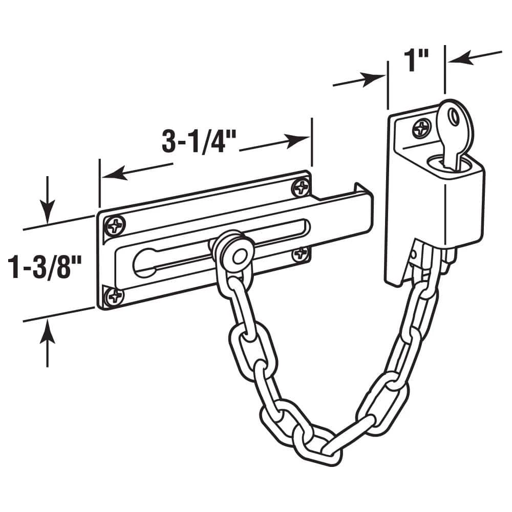 Cheapest ๐ Prime-Line Keyed Chain Door Guard, 3-1/4 in., Steel and Diecast Construction, Satin Nickel-Plated Finish โจ 4 Cheapest ๐ Prime-Line Keyed Chain Door Guard, 3-1/4 in., Steel and Diecast Construction, Satin Nickel-Plated Finish โจ - Image 2