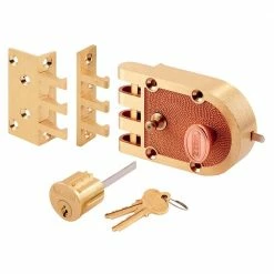 Buy ❤️ Prime-Line Single Cylinder Deadbolt Brass Slam Lock with Flat and Angle Strikes ❤️