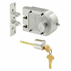 Deals ⭐ Prime-Line Deadbolt, Solid Bronze Alloy, Brushed Chrome, Flat Strike, Single Cylinder 💯