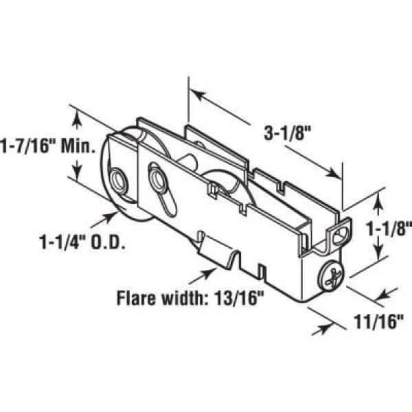 Outlet 👏 Prime-Line 1-1/4 in., Steel, Sliding Door Tandem Roller Assembly with F-Tab 🤩 9 Outlet 👏 Prime-Line 1-1/4 in., Steel, Sliding Door Tandem Roller Assembly with F-Tab 🤩 - Image 7