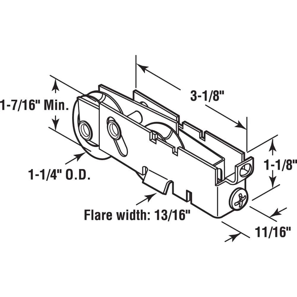 Outlet 👏 Prime-Line 1-1/4 in., Steel, Sliding Door Tandem Roller Assembly with F-Tab 🤩 10 Outlet 👏 Prime-Line 1-1/4 in., Steel, Sliding Door Tandem Roller Assembly with F-Tab 🤩 - Image 8