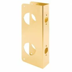 Discount ✔️ Prime-Line 1-3/4 in. x 10-7/8 in. Thick Solid Brass Lock and Door Reinforcer, 2-1/8 in. Double Bore, 2-3/8 in. Backset ✔️