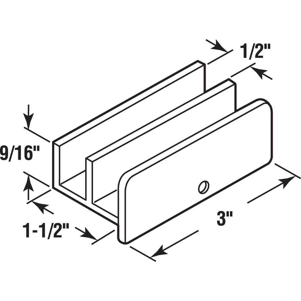 Discount ⌛ Prime-Line Sliding Shower Door Bottom Guide, 1/2 in. Channels, Plastic Construction, White 👍 4 Discount ⌛ Prime-Line Sliding Shower Door Bottom Guide, 1/2 in. Channels, Plastic Construction, White 👍 - Image 2