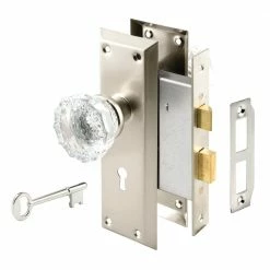 Flash Sale 👍 Prime-Line Steel, Satin Nickel with Glass Knob, Interior Door Lock 🔔