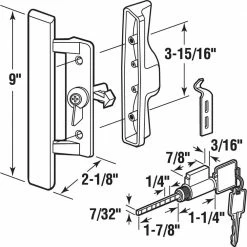 Coupon 💯 Prime-Line Diecast with Wood Handle, Gray, Patio Door Handle, Tee Lock, Keyed ✔️ -Hot Sale Prime-Line Shop prime line sliding door handles c 1064 a0 1000