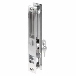 Budget 🥰 Prime-Line Keyed Sliding Door Flush Latch Handle Set, 6-5/8 in., Diecast Construction, Chrome Plated 🎉