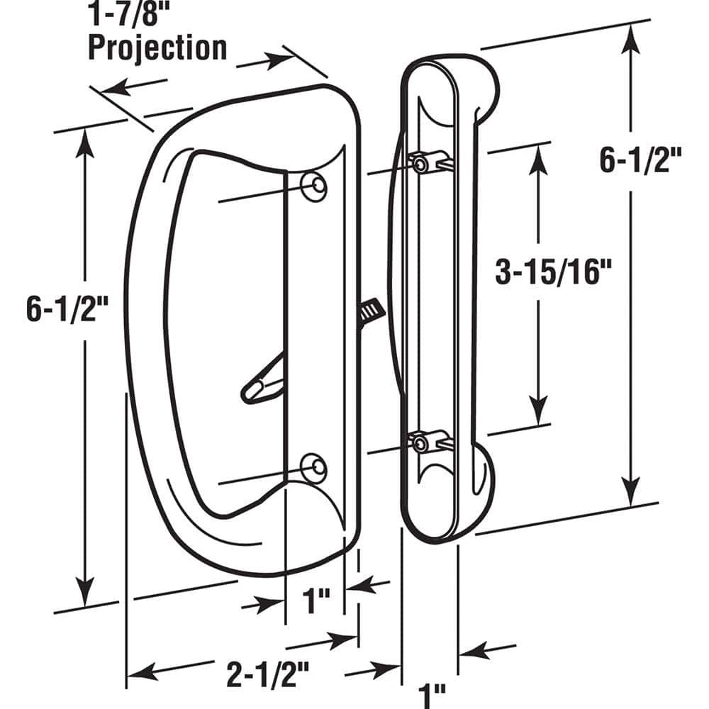 Brand new 🔔 Prime-Line Sliding Glass Door Handle Set, 3-15/16 in., Diecast, White, Mortise/Hook Style ⭐ 4 Brand new 🔔 Prime-Line Sliding Glass Door Handle Set, 3-15/16 in., Diecast, White, Mortise/Hook Style ⭐ - Image 2