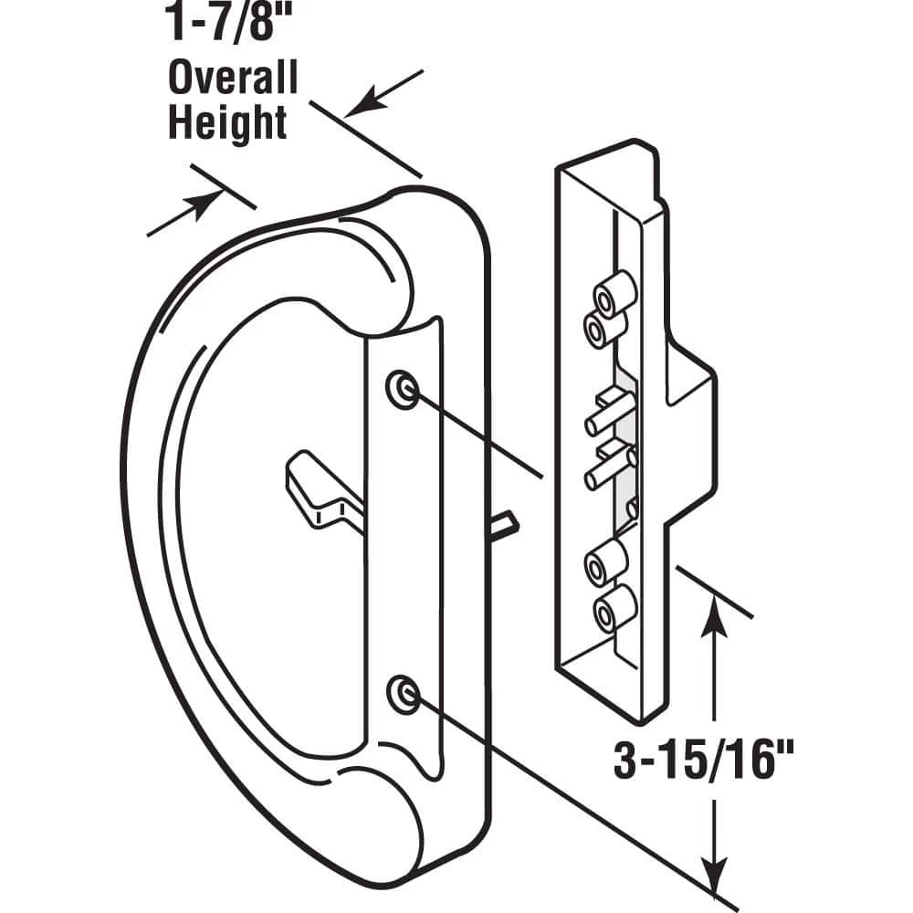 Outlet ✨ Prime-Line Diecast, White, Patio Door Handle 🥰 4 Outlet ✨ Prime-Line Diecast, White, Patio Door Handle 🥰 - Image 2