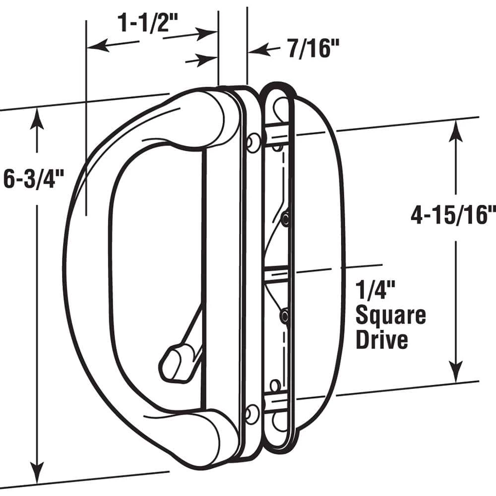 Best deal ❤️ Prime-Line Diecast, White, Outside Patio Door Pull with Latch ✔️ 4 Best deal ❤️ Prime-Line Diecast, White, Outside Patio Door Pull with Latch ✔️ - Image 2