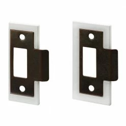 Best Pirce ๐งจ Prime-Line Fix-A-Latch Strike Plate Repair Kit, 1-3/8 in. and 1-3/4 in, Stamped Steel, Bronze Plated Finish, White Plastic Base ๐