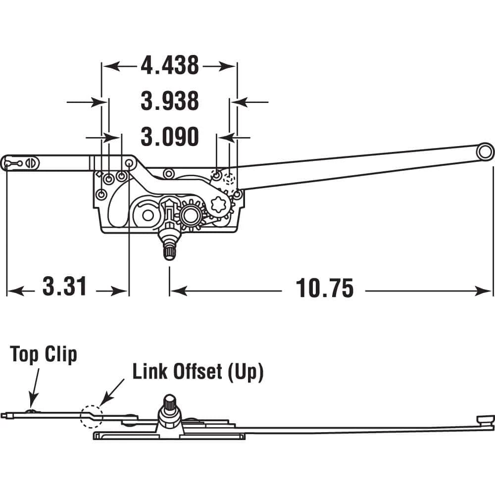 Outlet ๐ Prime-Line 10-3/4 in., Diecast, Right Hand Casement Dual Arm Operator with Stud Bracket โค๏ธ 4 Outlet ๐ Prime-Line 10-3/4 in., Diecast, Right Hand Casement Dual Arm Operator with Stud Bracket โค๏ธ - Image 2