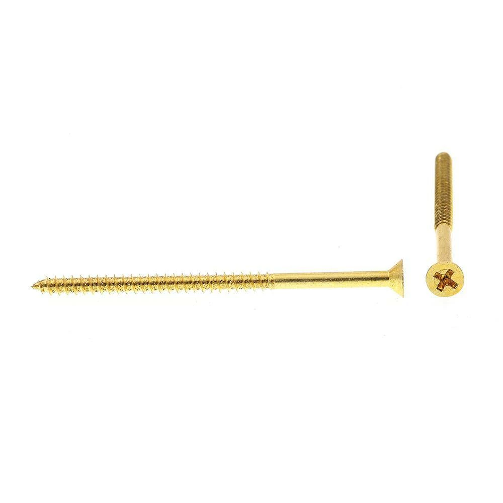 Outlet 🥰 Prime-Line #8 x 3 in. Solid Brass Phillips Drive Flat Head Wood Screws (50-Pack) 🤩 4 Outlet 🥰 Prime-Line #8 x 3 in. Solid Brass Phillips Drive Flat Head Wood Screws (50-Pack) 🤩 - Image 2